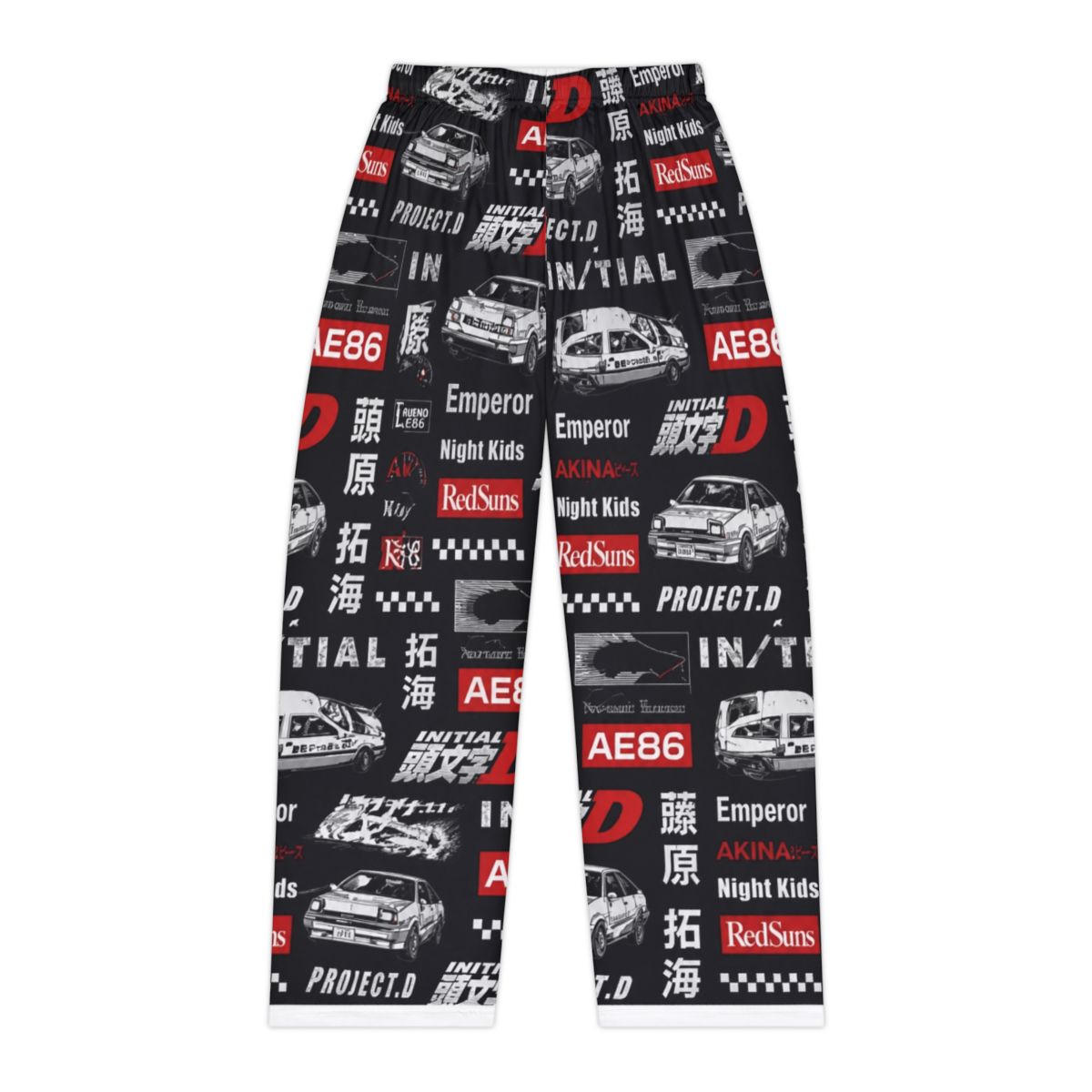 Initial D Allover Print Pajama Pants - alternate angle 1, merchandise