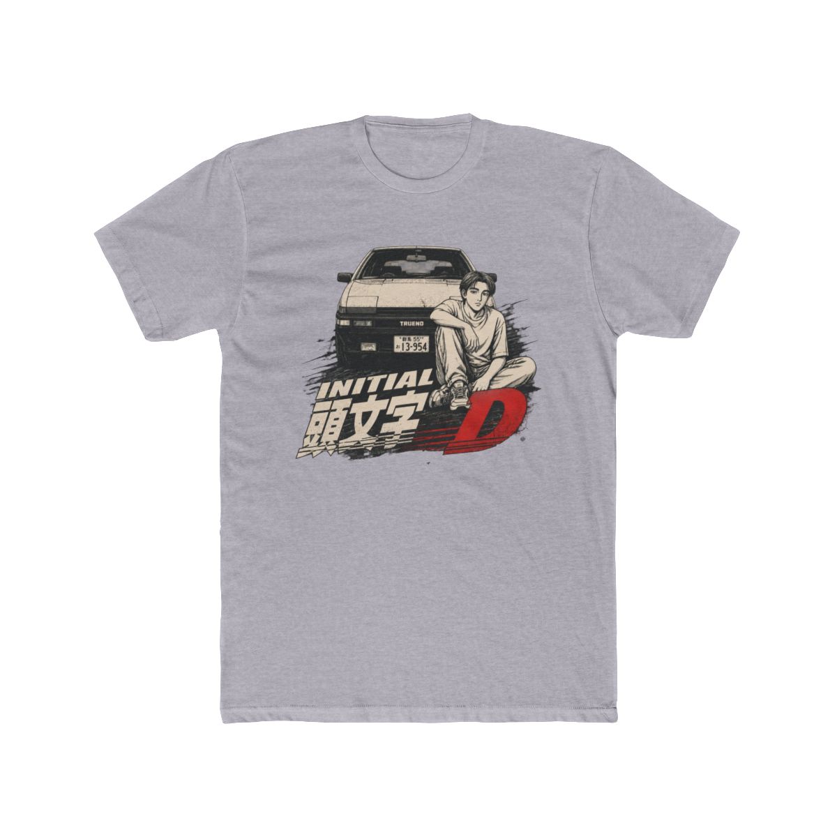 Anime Initial D Washed Vintage T Shirt Merch Casual Short Sleeved T Shirt TShirt - alternate angle 4, merchandise