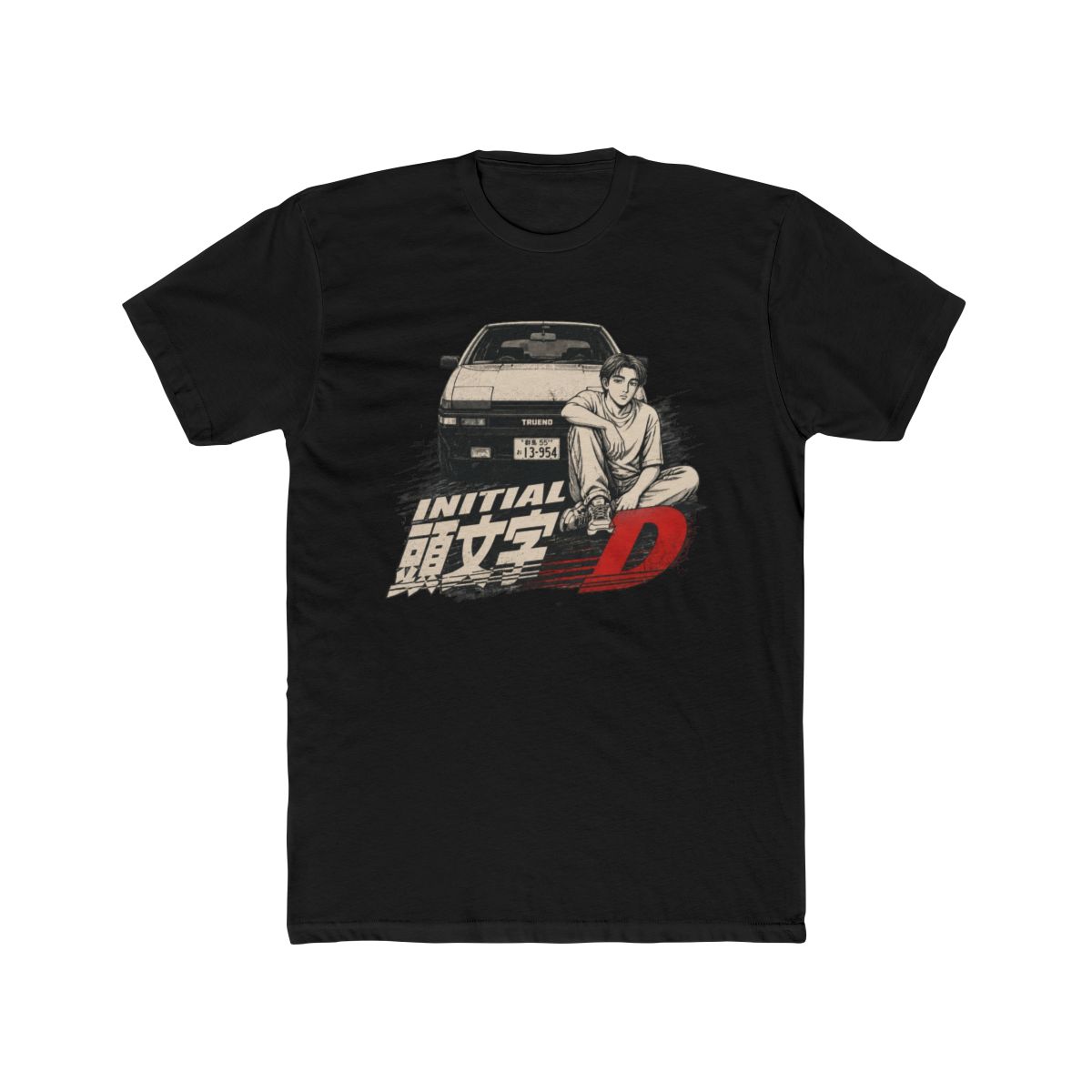 Anime Initial D Washed Vintage T Shirt Merch Casual Short Sleeved T Shirt TShirt - alternate angle 3, merchandise