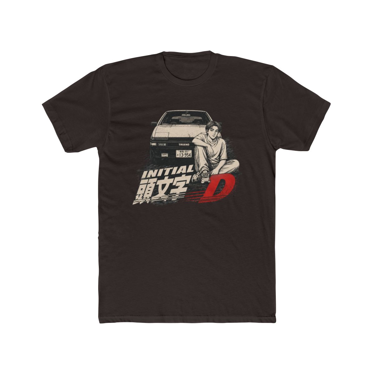 Anime Initial D Washed Vintage T Shirt Merch Casual Short Sleeved T Shirt TShirt - alternate angle 2, merchandise