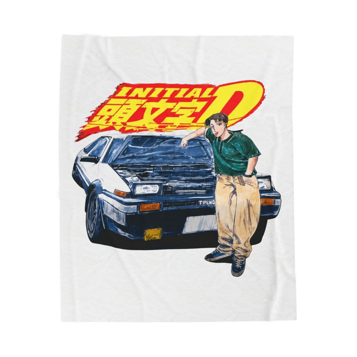 Initial D Fujiwara Ae86 Aesthetic Throw Blanket - alternate angle 2, merchandise