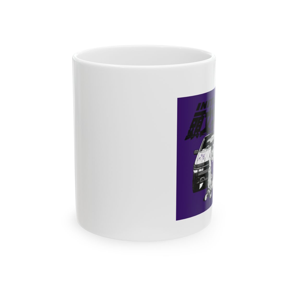 Initial D Takumi Ae86 Black Font Mug - alternate angle 1, merchandise