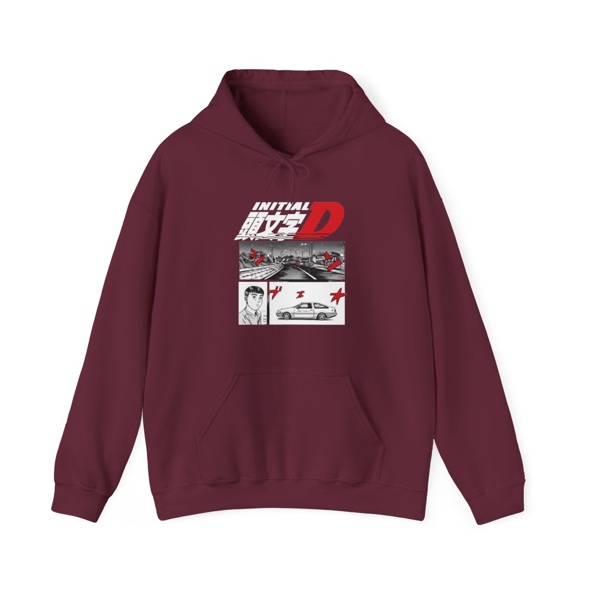 Initial D Manga 3 Panel Pullover Hoodie - alternate angle 3, merchandise