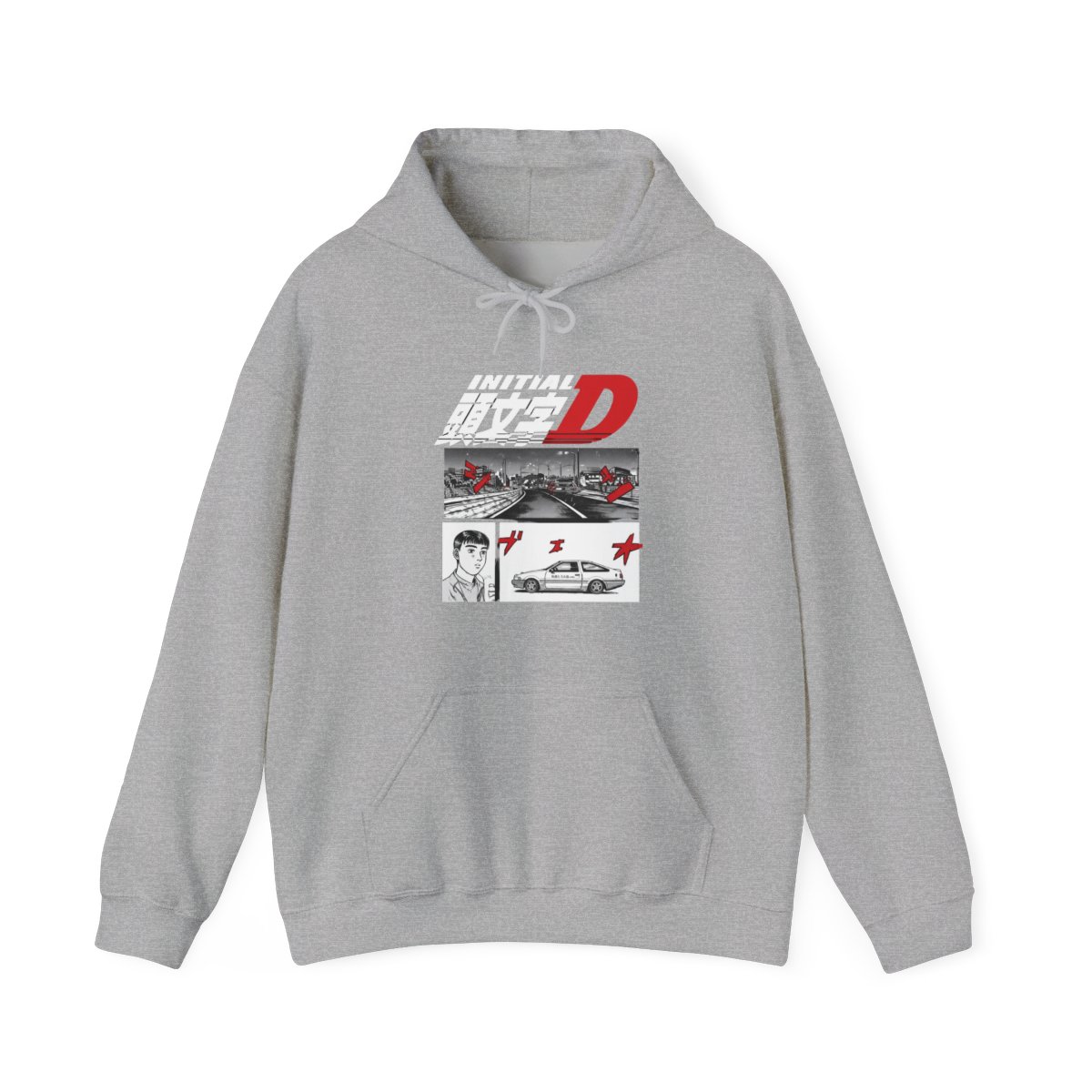 Initial D Manga 3 Panel Pullover Hoodie - Official Hoodies merchandise