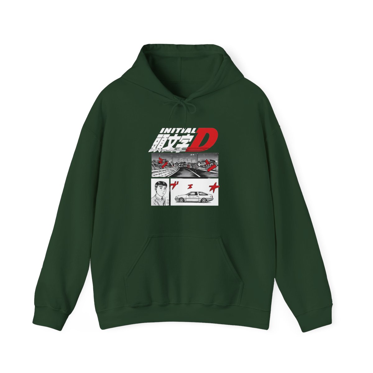 Initial D Manga 3 Panel Pullover Hoodie - alternate angle 5, merchandise