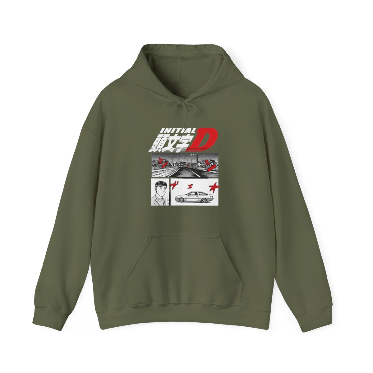 Initial D Manga 3 Panel Pullover Hoodie - alternate angle 4, merchandise