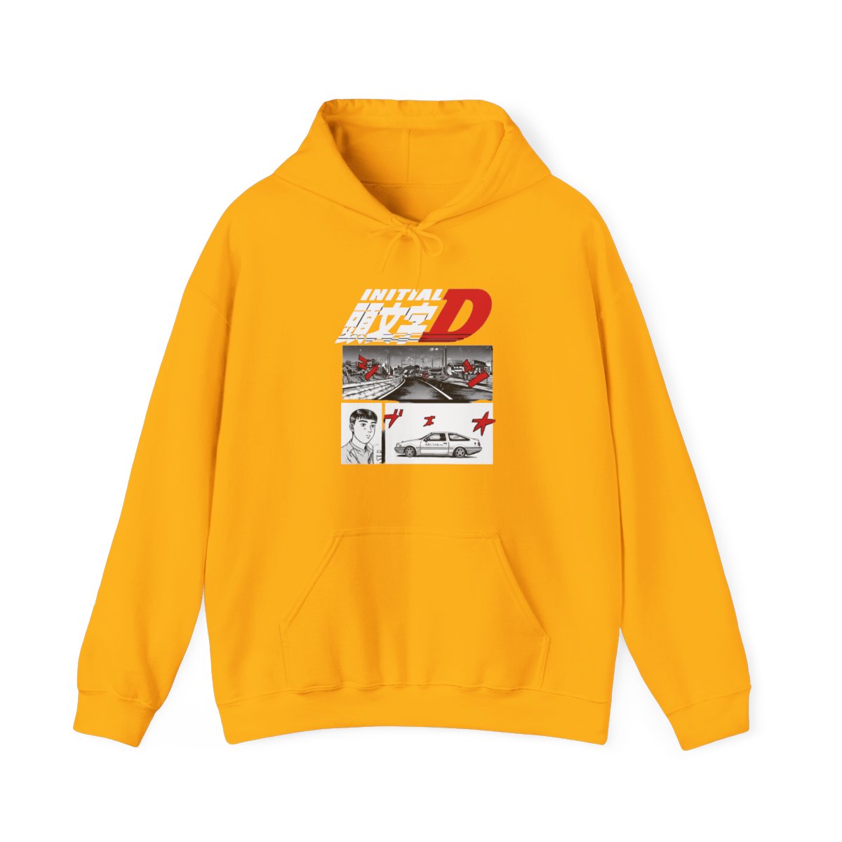 Initial D Manga 3 Panel Pullover Hoodie - alternate angle 2, merchandise